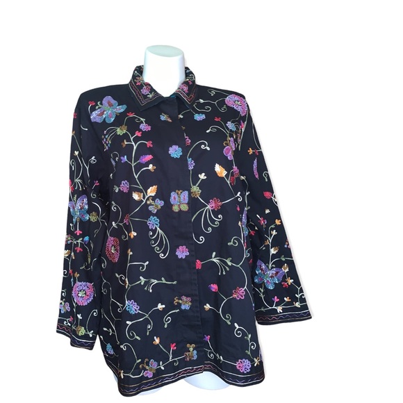 The Quacker Factory Sequins Shacket Button-Down Jacket, Size 1X - Picture 13 of 16